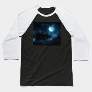 Crescent moon over river Baseball T-Shirt